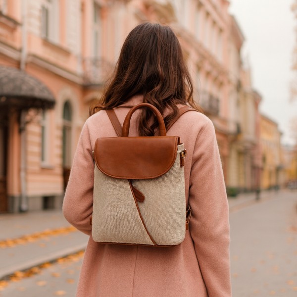 Rucksack 2WAY, Canvas und Ökoleder