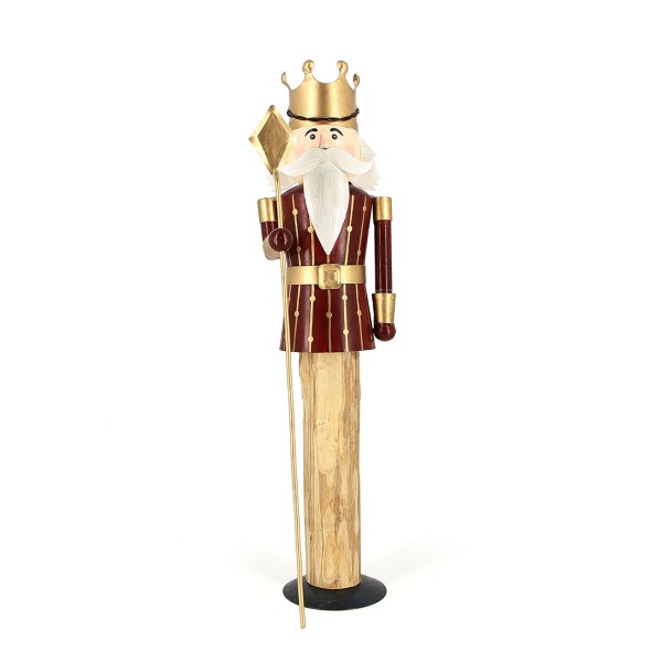 Figur NUSSKNACKER DUNKELROT, Metall, Holz