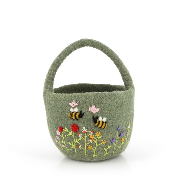 Körbchen BLUMENWIESE WALDGRÜN, Filz