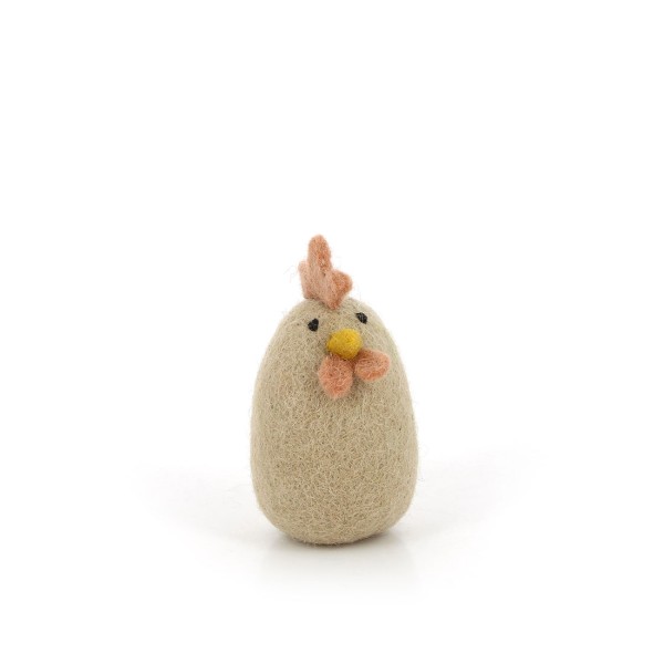 Deko HUHN BEIGE, Filz