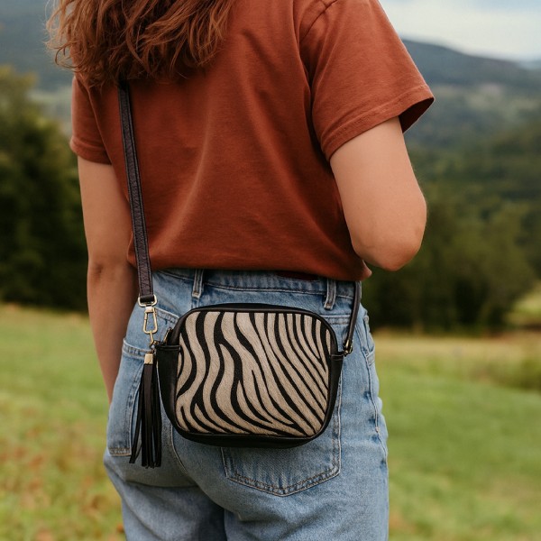 Tasche ZEBRA II, Rindsleder mit Fell