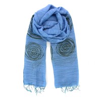 Schal ROSE BLAU, Baumwolle/Seide