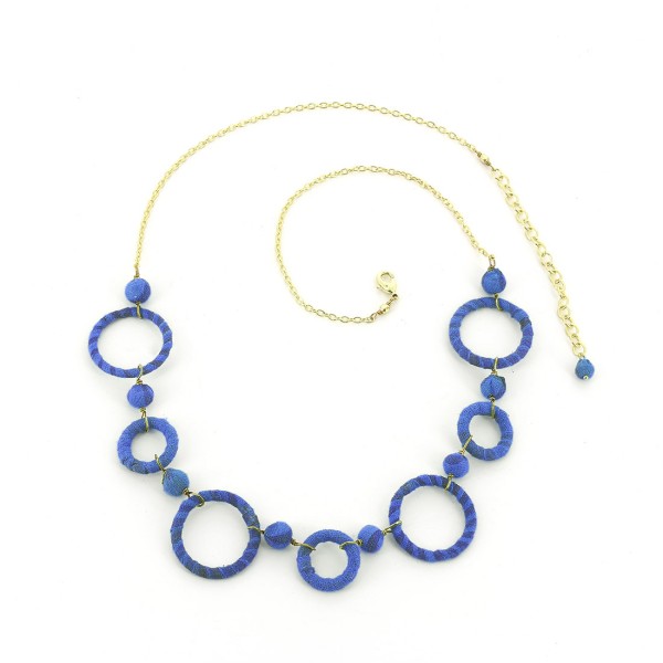 Kette GUNA BLAU, Recycelte Baumwolle / Messing