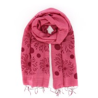 Schal PUSTEBLUME PINK, Baumwolle/Seide