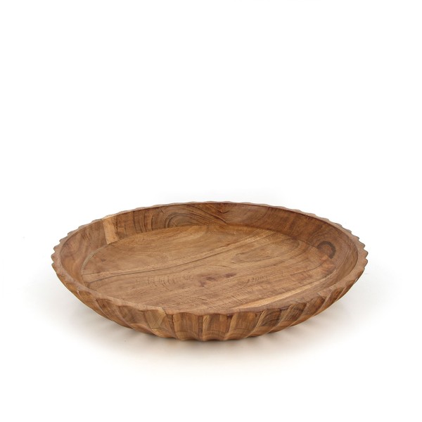 Deko-/Servierteller WELLEN GROSS, Akazienholz