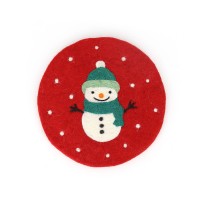 Topfuntersetzer SCHNEEMANN ROT, Filz