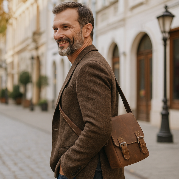 Umhängetasche TRIP, Hunter-Ziegenleder