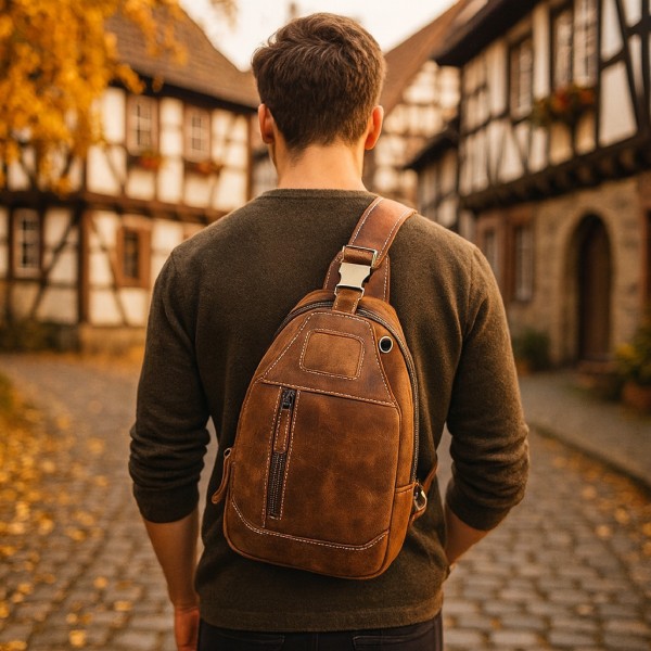 Sling Bag TOUR, Hunter-Ziegenleder