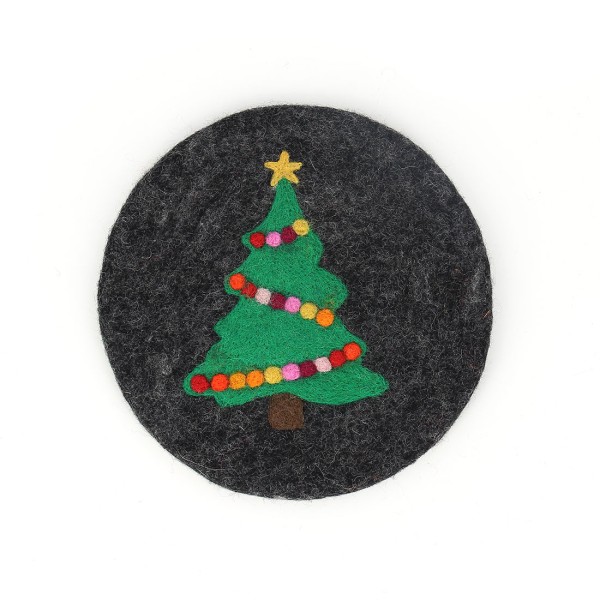 Topfuntersetzer WEIHNACHTSBAUM DUNKELGRAU, Filz
