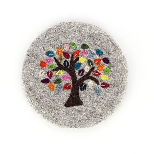 Topfuntersetzer TREE OF LIFE GRAU, Filz