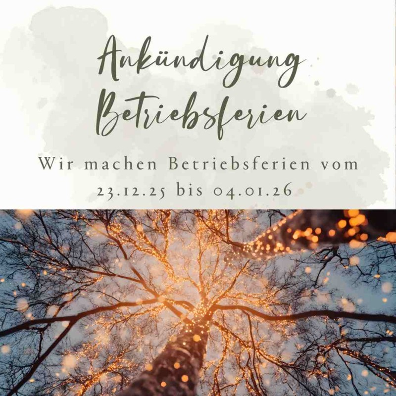 Ankündigung Betriebsferien
