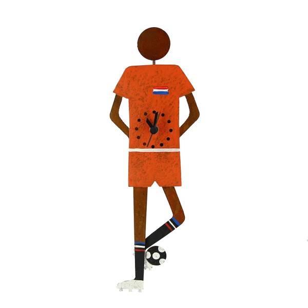 Wanduhr FUSSBALLSPIELER NIEDERLANDE, Metall