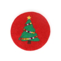 Topfuntersetzer WEIHNACHTSBAUM ROT, Filz