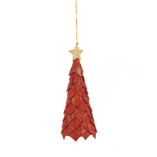 Anhänger WEIHNACHTSBAUM ROT, Papier