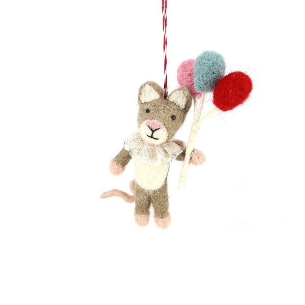Anhänger MAUS MIT LUFTBALLONS, Filz