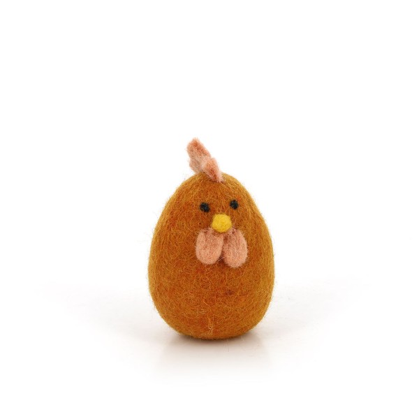Deko HUHN ORANGE, Filz
