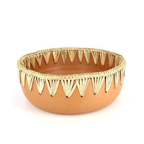 Schüssel mit Grasrand GROSS, Terracotta