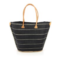 Korb STRIPES anthrazit, Raphia