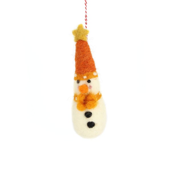 Anhänger SCHNEEMANN ORANGE, Filz