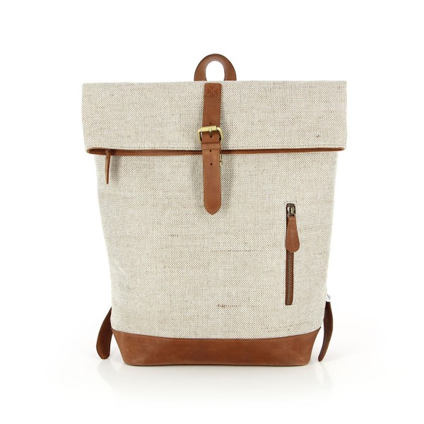 Rucksack ROLLTOP, Canvas und Ökoleder
