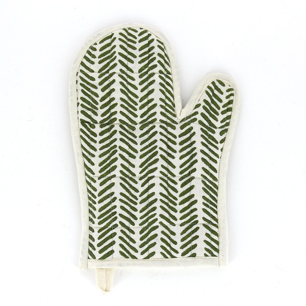 Ofenhandschuh HERRINGBONE OLIVE, Baumwolle