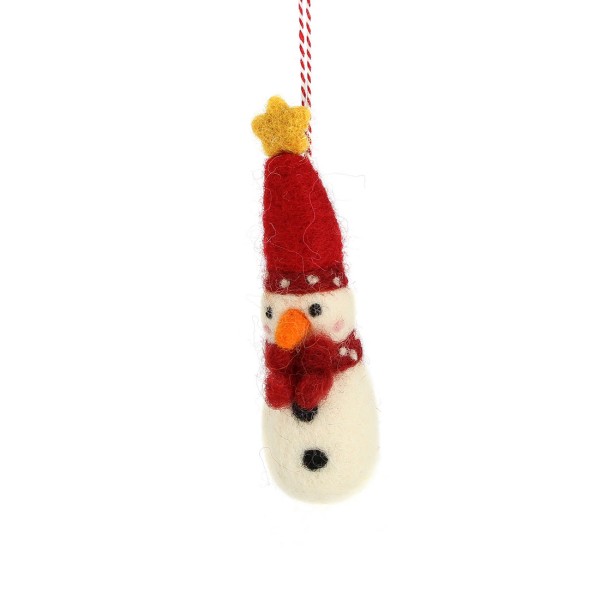 Anhänger SCHNEEMANN ROT, Filz